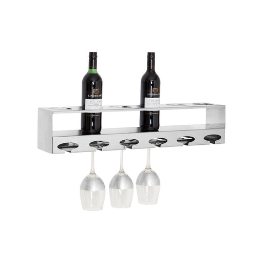Novo 6 Bottle Silver Finish Wine Rack - Modern Home Interiors