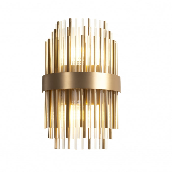 Freya Wall Lamp - Brushed Antique Brass Finish and Clear Glass