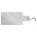 Rectangular White Marble Paddle Chopping and Serving Board - 40 x 18cm - Modern Home Interiors