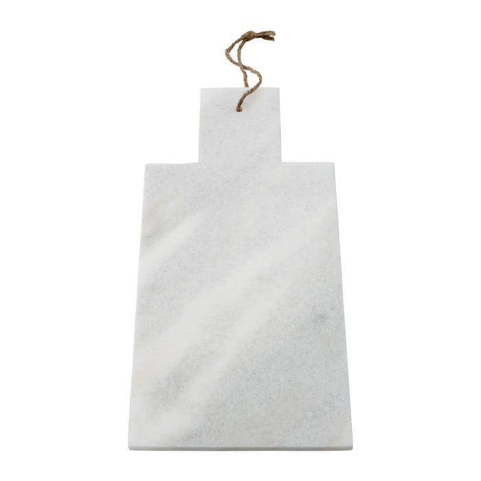 Rectangular White Marble Paddle Chopping and Serving Board - 40 x 18cm - Modern Home Interiors
