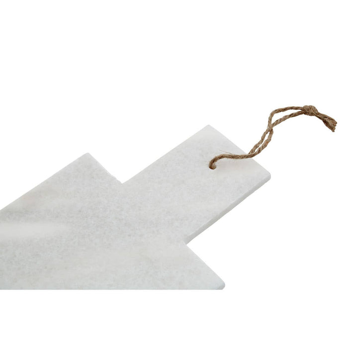 Rectangular White Marble Paddle Chopping and Serving Board - 40 x 18cm - Modern Home Interiors