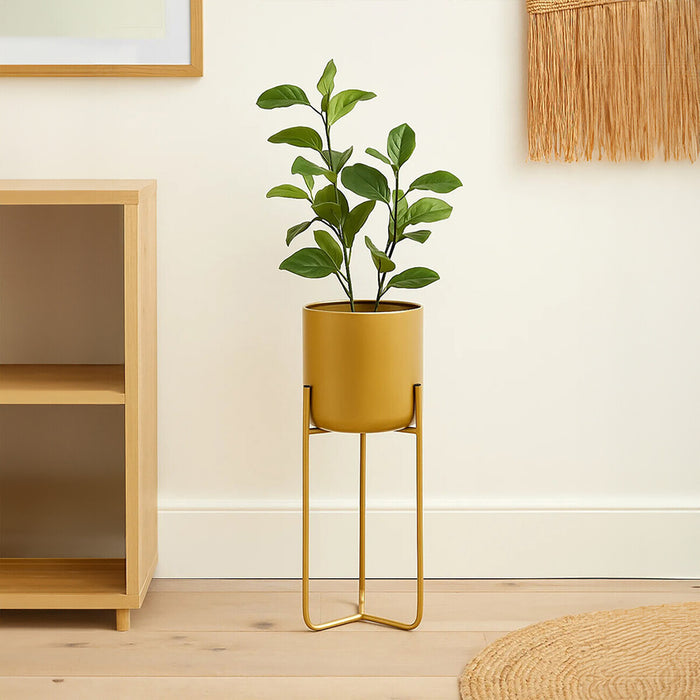 Floor Standing Planter - Gold