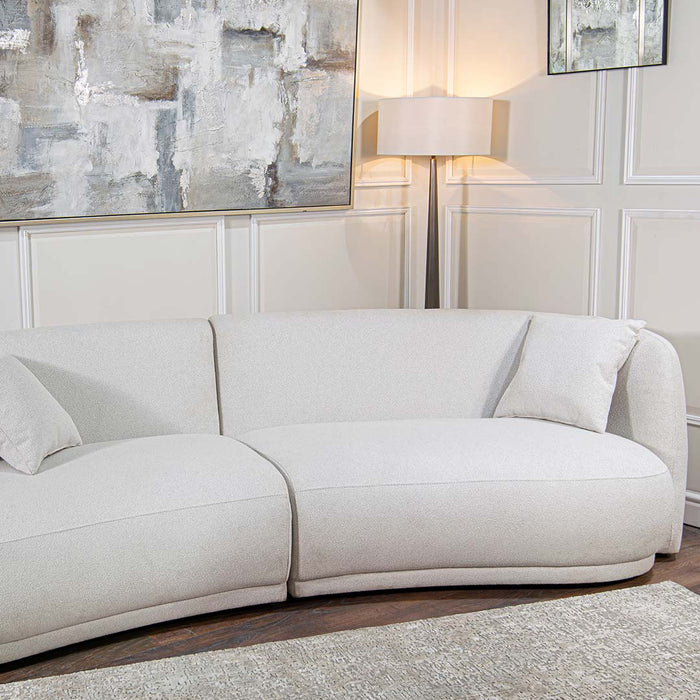 Carola Ivory Fabric Sofa