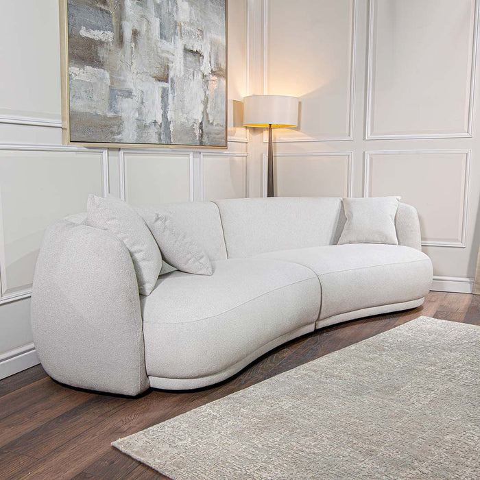 Carola Ivory Fabric Sofa