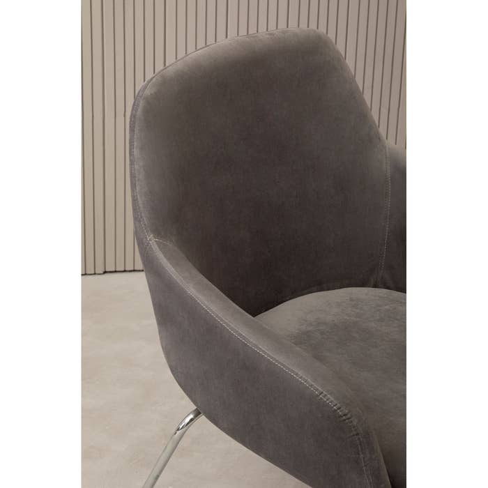Scandi Grey Occasional Chair with Chrome Legs
