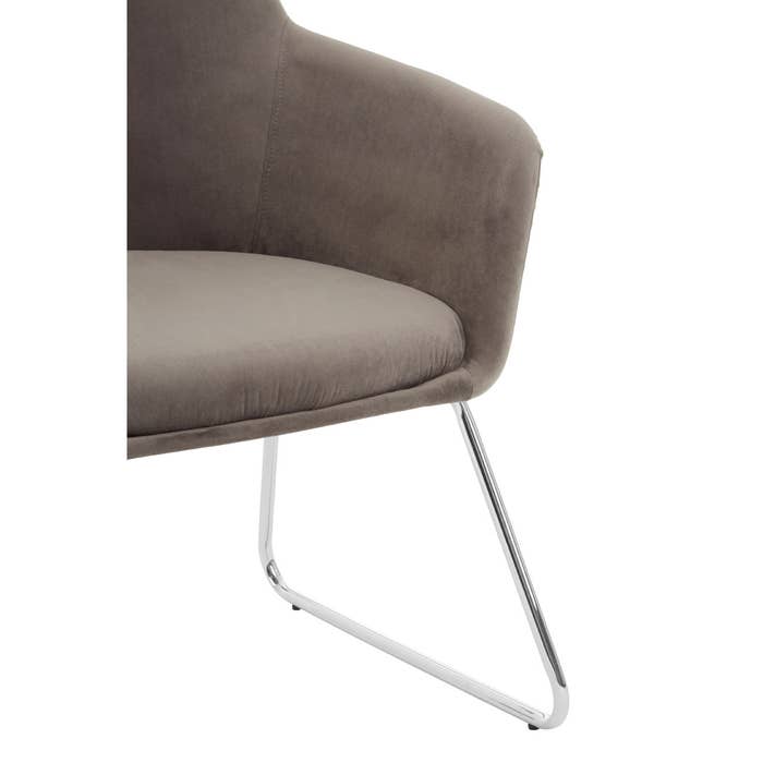 Scandi Grey Occasional Chair with Chrome Legs