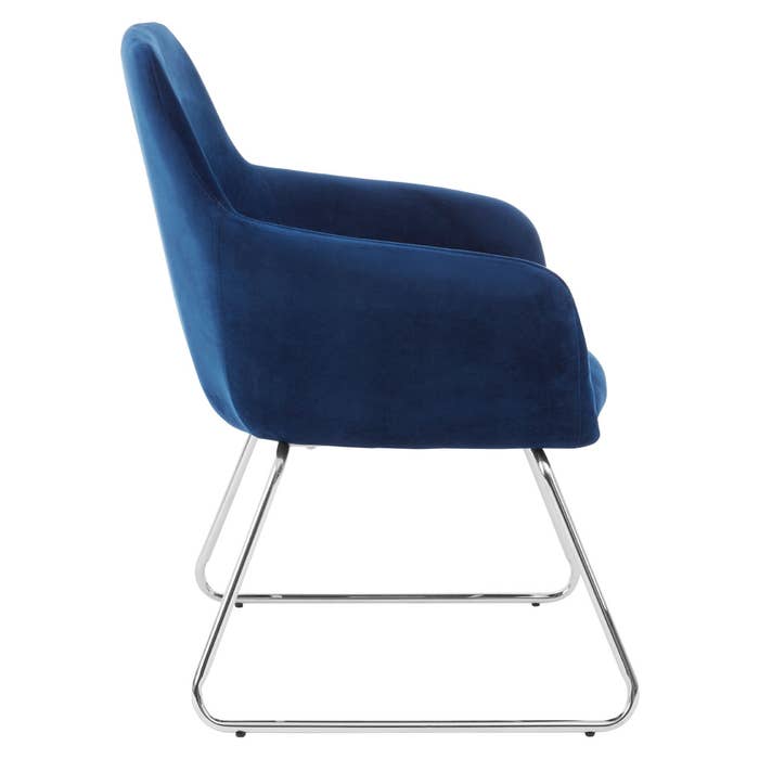 Scandi Blue Occasional Chair with Chrome Legs