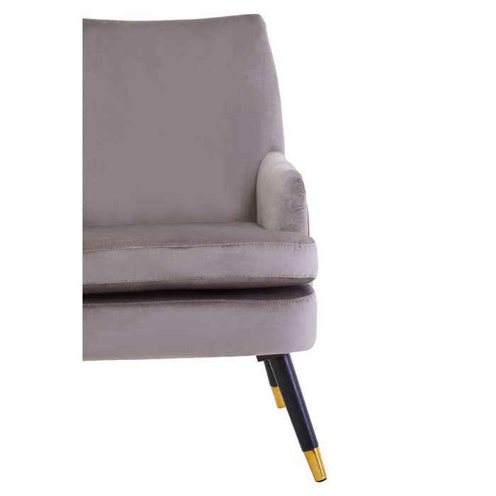 Mink Velvet Armchair with Black / Gold Legs