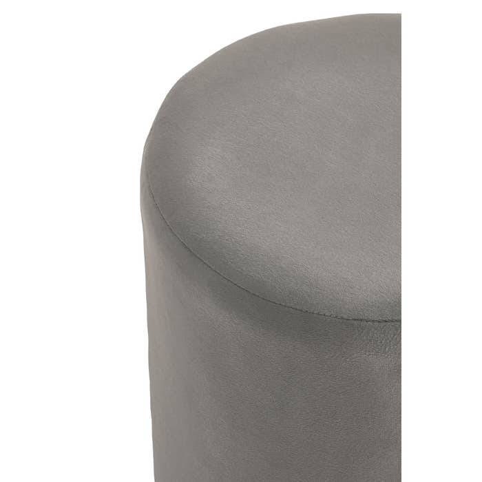Plush Velvet Round Footstool - Mink