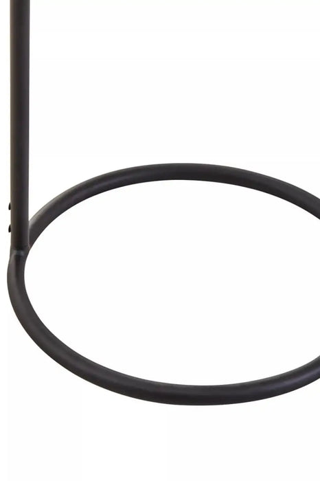 Hanging Floating Tray Style Side Table with Round Grey Top and Black Legs