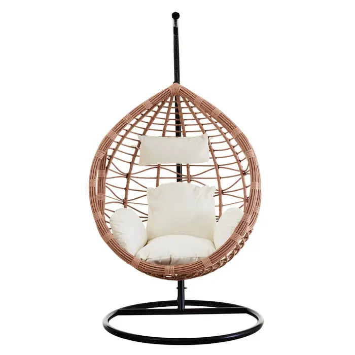Garden / Conservatory Egg Hanging Chair - Natural Effect with Black Frame