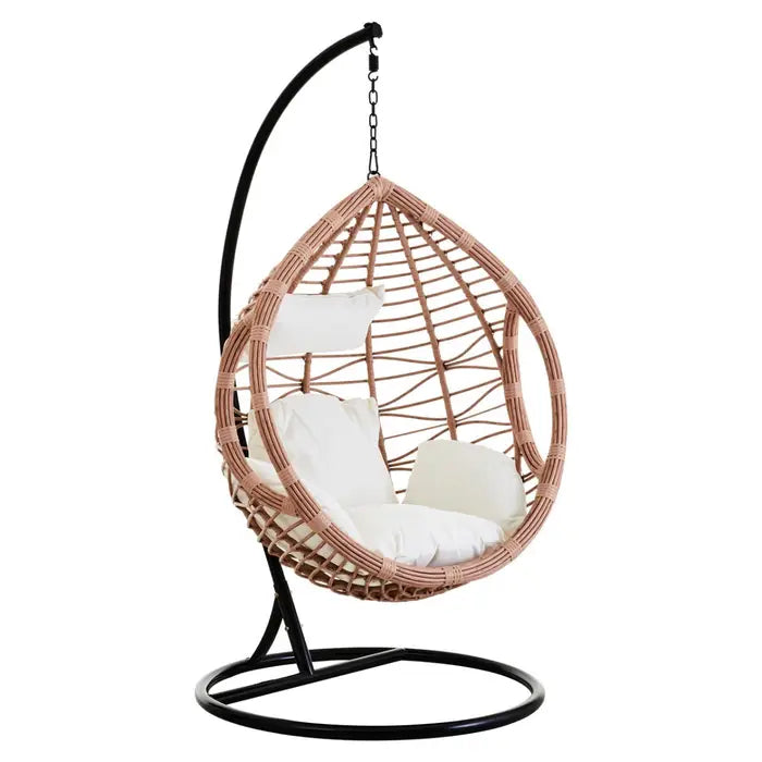 Garden / Conservatory Egg Hanging Chair - Natural Effect with Black Frame