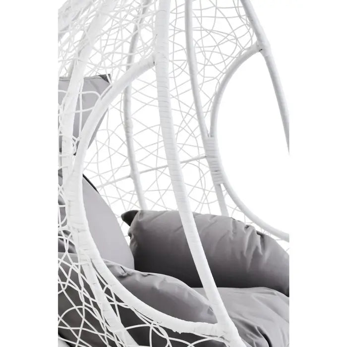 Garden / Conservatory Egg Hanging Chair with Cut Out Sides - White
