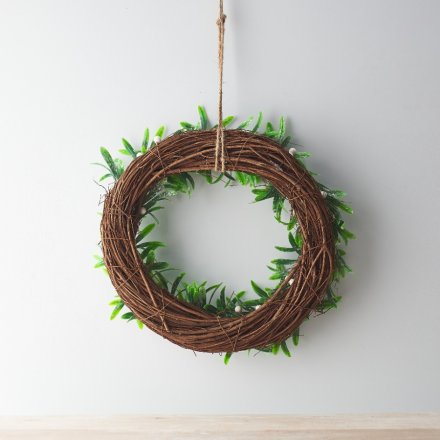 Decorative Heart Mistletoe Wreath, 35cm