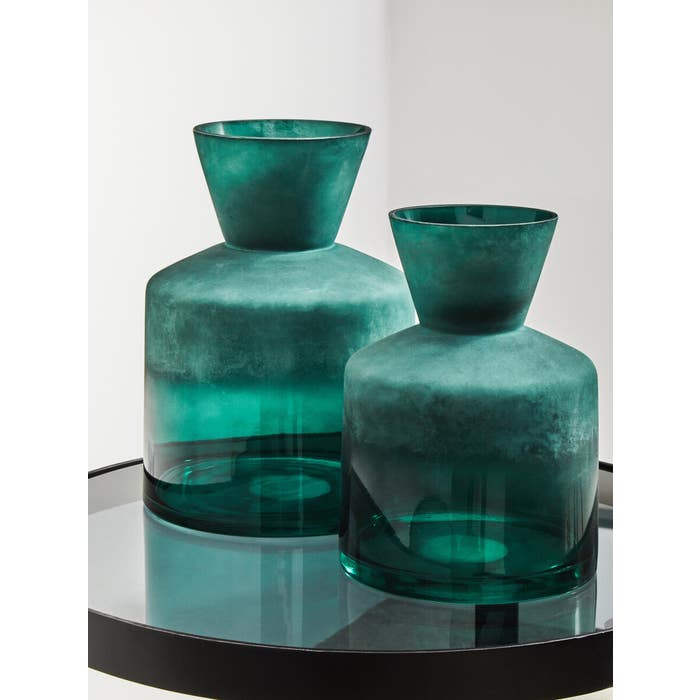 Green Ombre Large Glass Vase