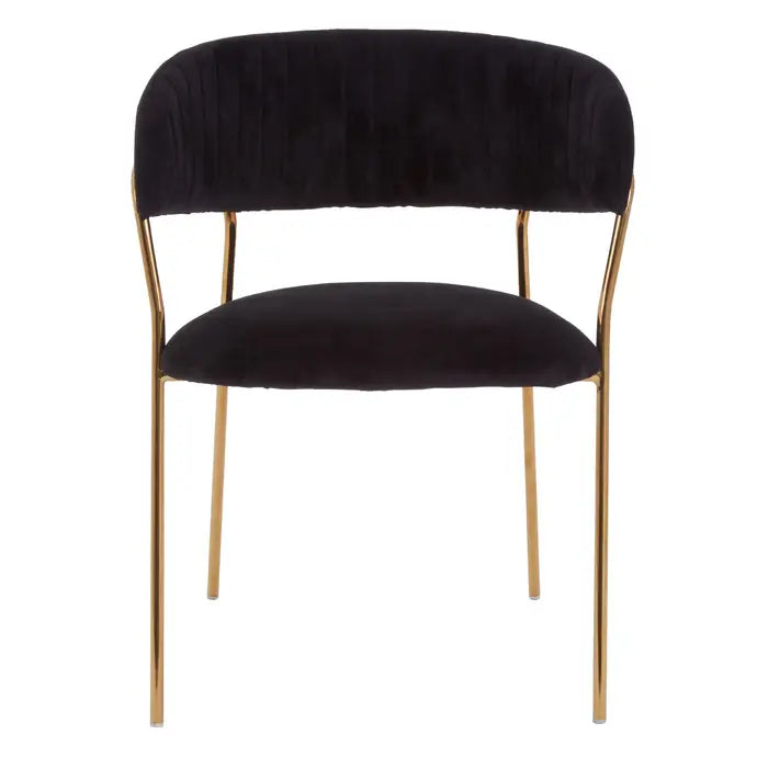 Black Channel Gold Finish Dining Chair