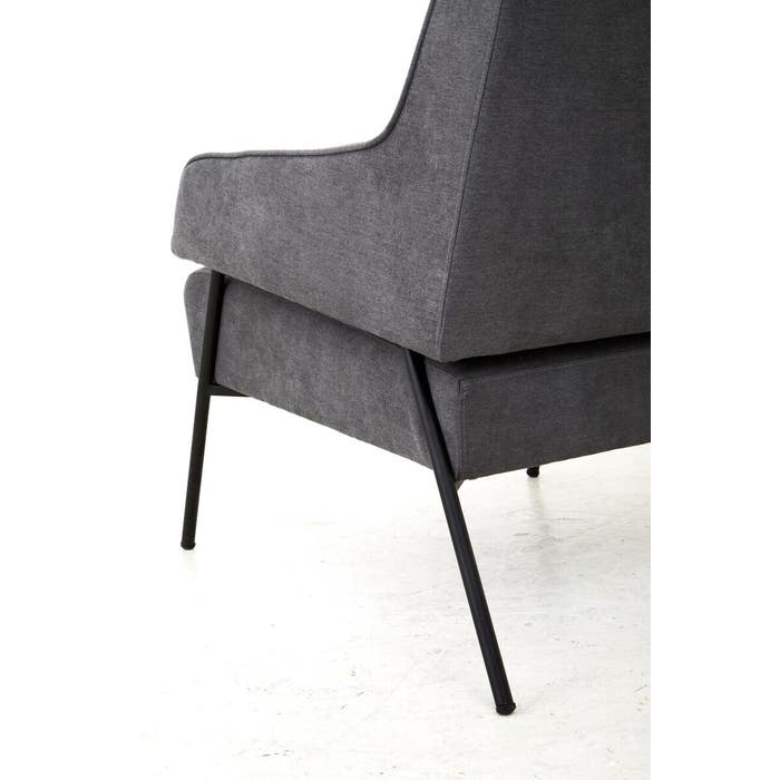 Ash Grey Velvet Accent Chair
