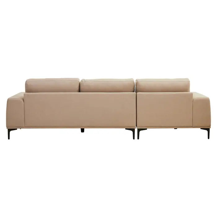 3 Seater Natural Fabric Right Chaise Sofa