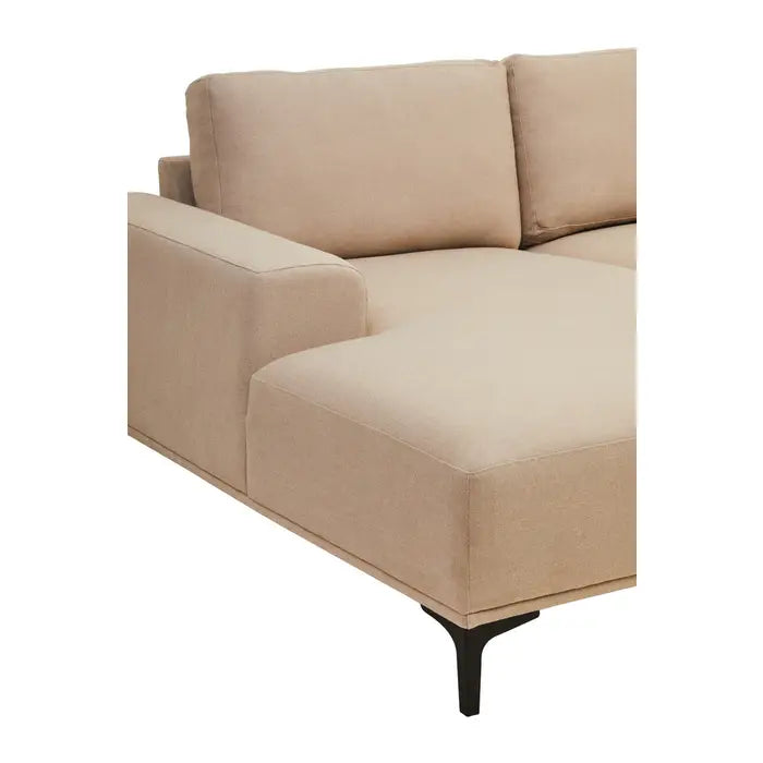 3 Seater Natural Fabric Right Chaise Sofa
