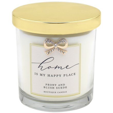 Boutique Happy Place Scented Candle with Gold Lid - 200ml