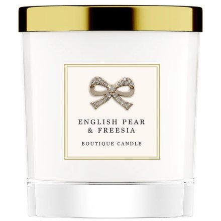 Boutique English Pear & Freesia Scented Candle with Gold Lid - 200ml