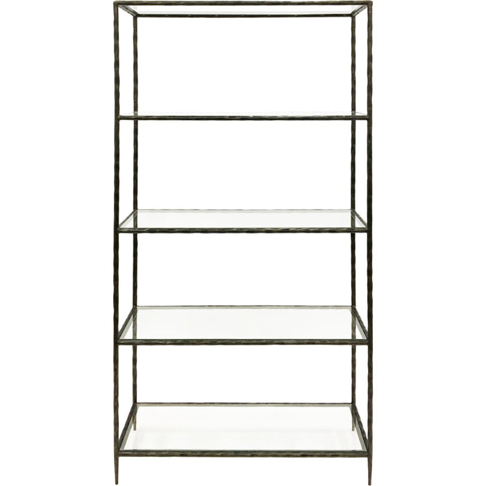Patterdale Hand Forged Shelving Unit Table Dark Bronze with Glass Shelves