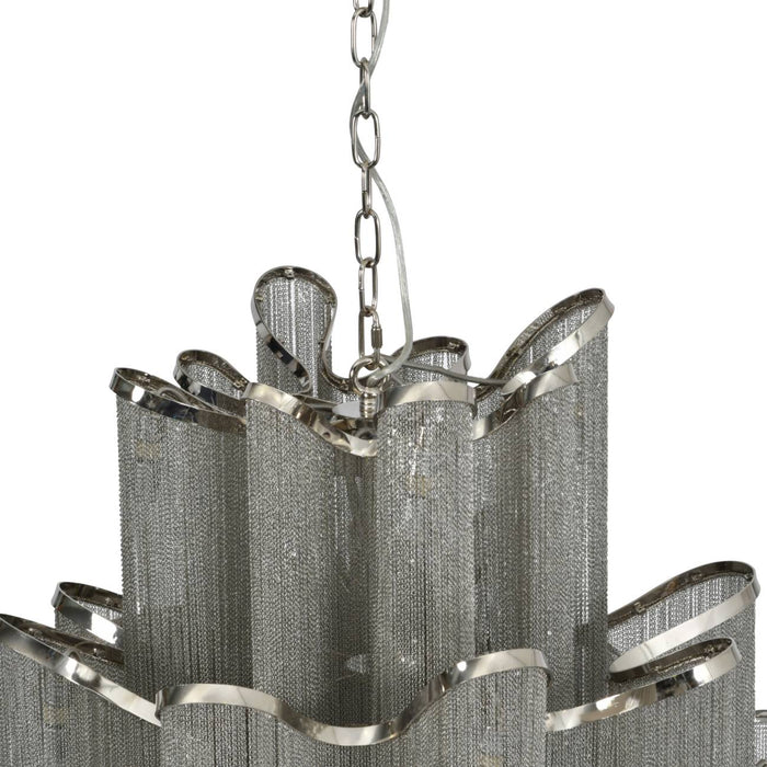Niagara Silver Chain 15 Light Pendant Lamp Extra Large