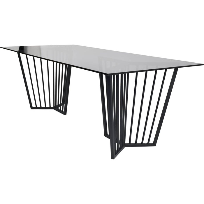 Abington Black Frame and Tinted Glass Dining Table 200cm
