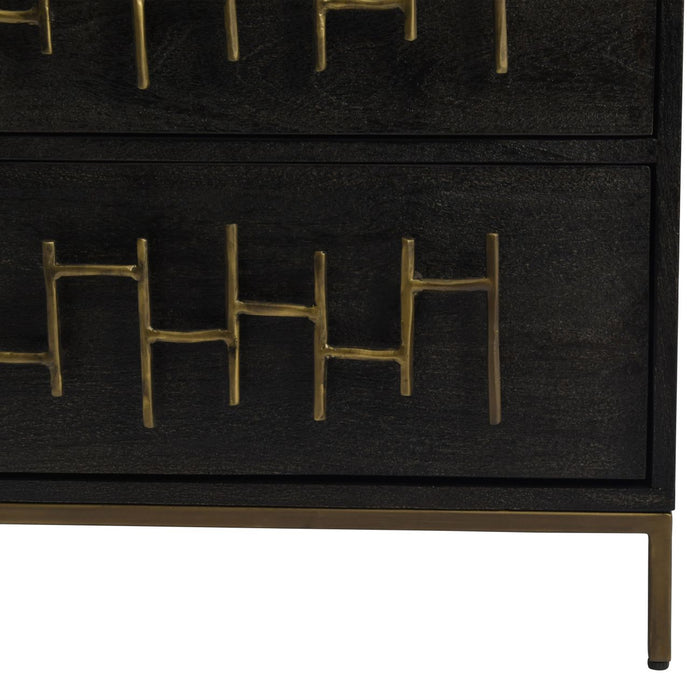 Varenna Espresso Stained Wooden 2 Drawer Bedside Table