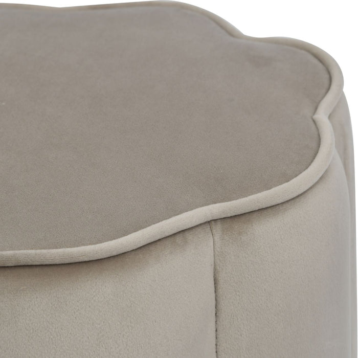 Scallop Footstool in Smokey Taupe Velvet