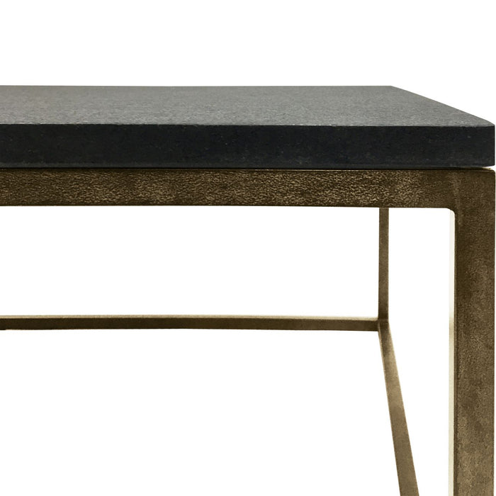 Kirkstone Iron Coffee Table Aged Champagne Finish with Galaxy Slate Top Small 12