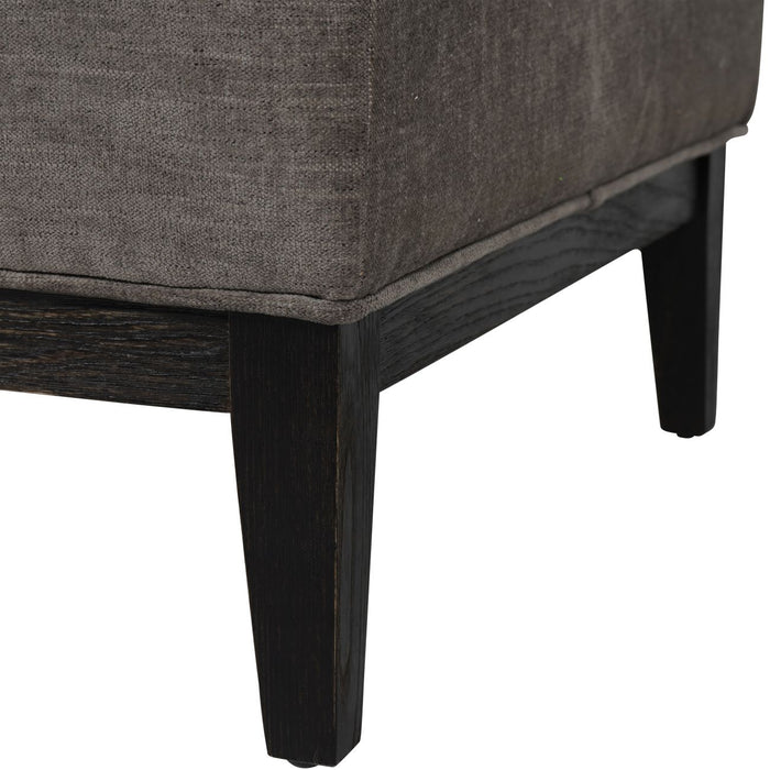 Theodore Buttoned Stool in Warm Grey Fabric 81x61cm