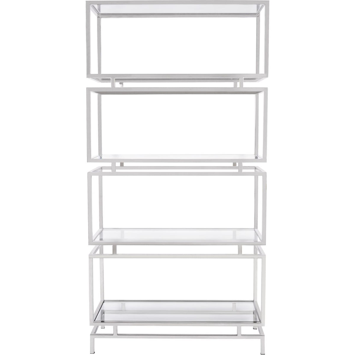 Abington Stainless Steel Frame and Clear Glass Large Display Unit ...