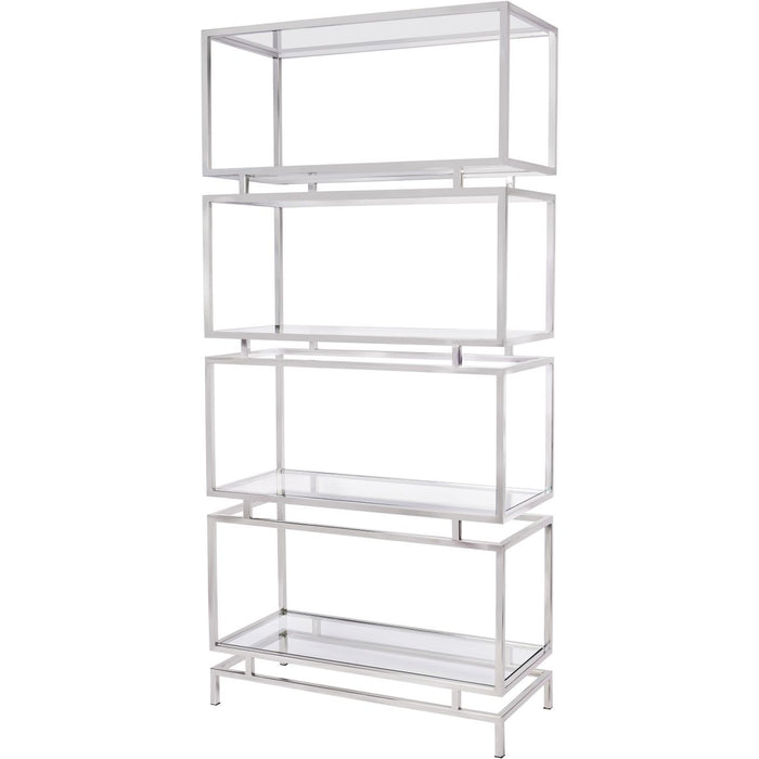 Abington Stainless Steel Frame and Clear Glass Large Display Unit