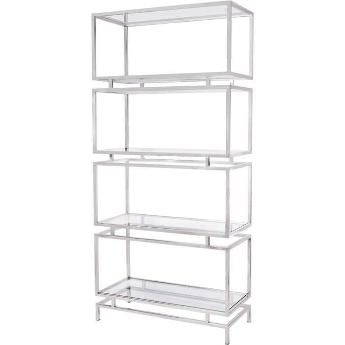 Abington Stainless Steel Frame and Clear Glass Large Display Unit ...