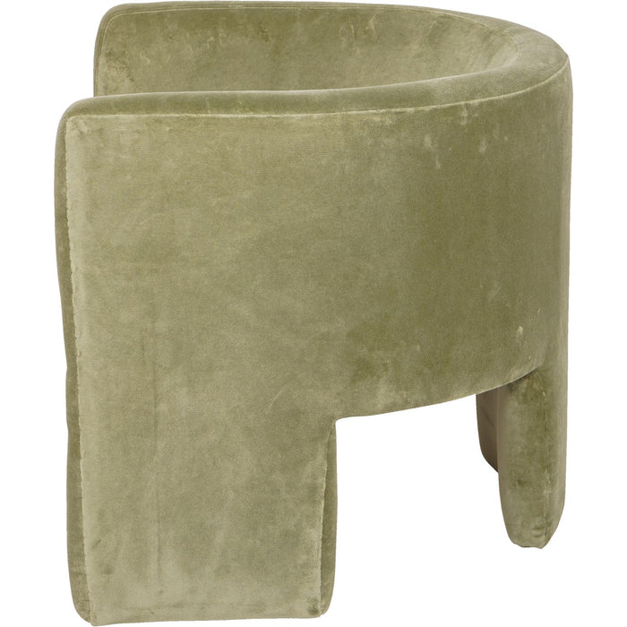 Green Velvet Tri-Leg Chair