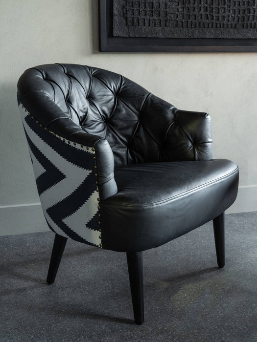 Admiral Occasional Chair with Leather Front & Fabric Back