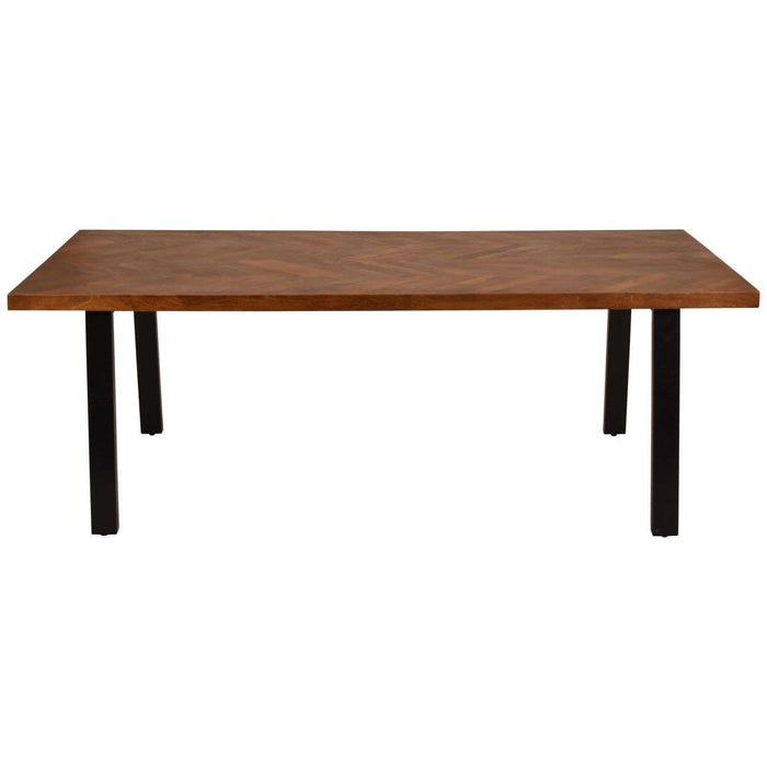Burnham II Herringbone Wooden Dining Table 220cm