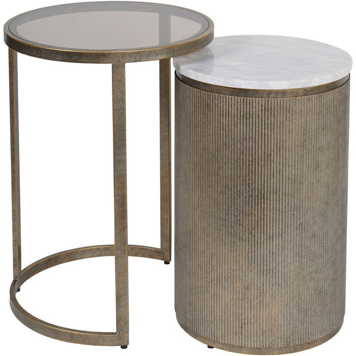 Belvedere Aged Gold Nesting Side Table