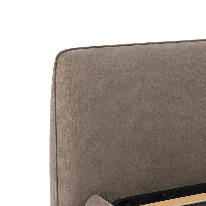 Darley Upholstered 5′ King Sized bed frame in Soft Brown