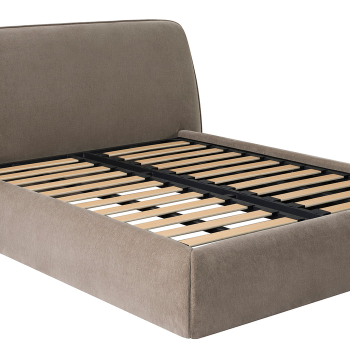 Darley Upholstered 5′ King Sized bed frame in Soft Brown