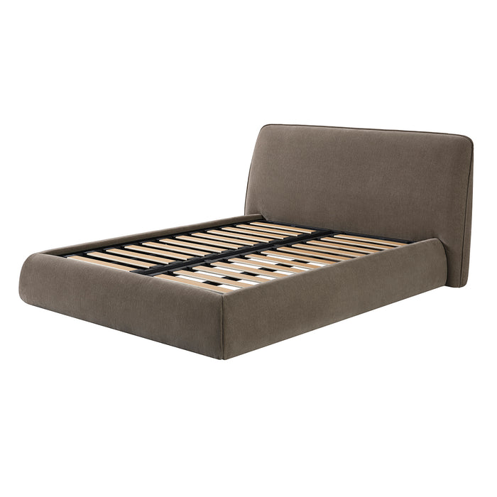 Darley Upholstered 5′ King Sized bed frame in Soft Brown