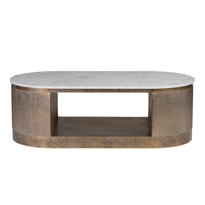 Belvedere Aged Gold Storage Coffee Table