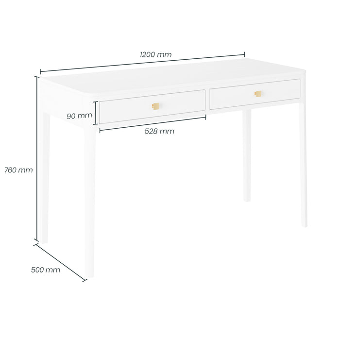 Abberley Desk | White 2 Drawer