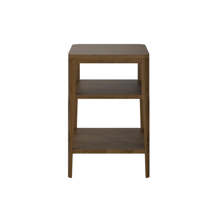 Abberley End Table | Brown with 2 Shelves