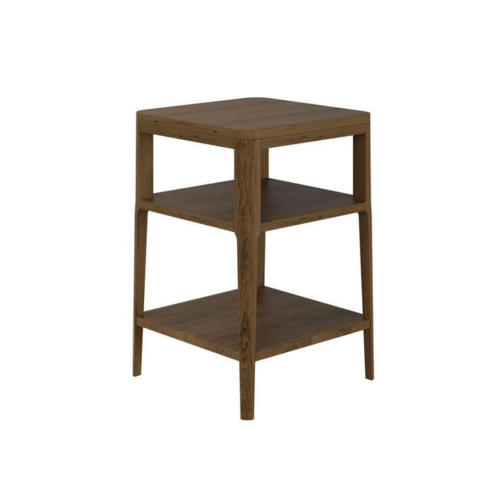 Abberley End Table | Brown with 2 Shelves