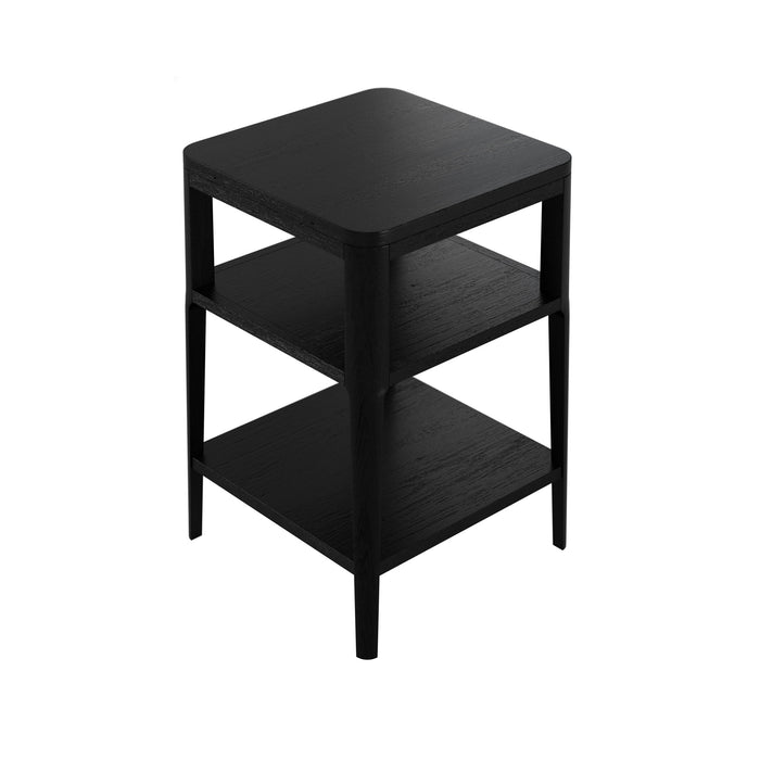 Abberley End Table | Black with 2 Shelves