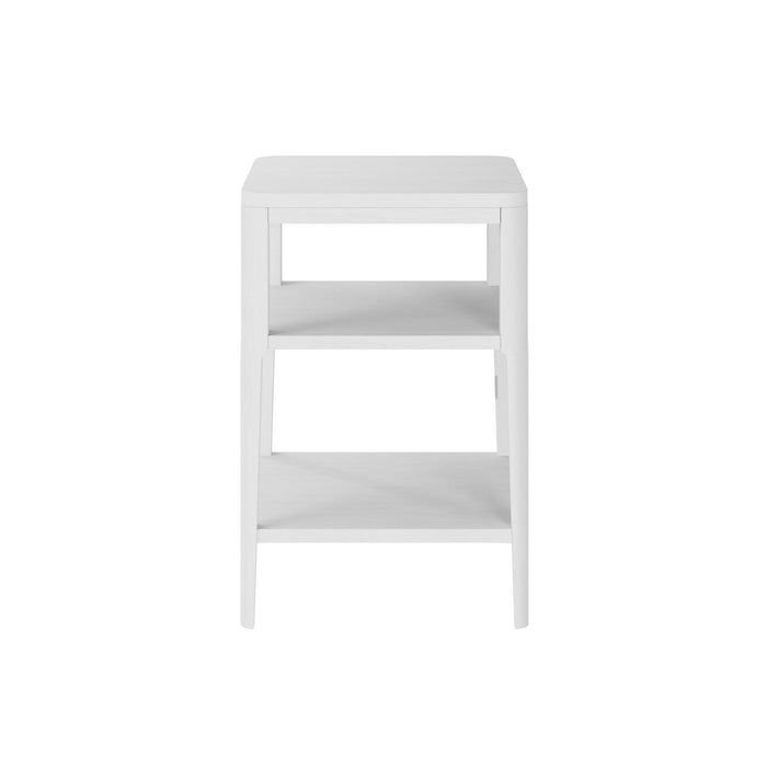 Abberley End Table | White with 2 Shelves