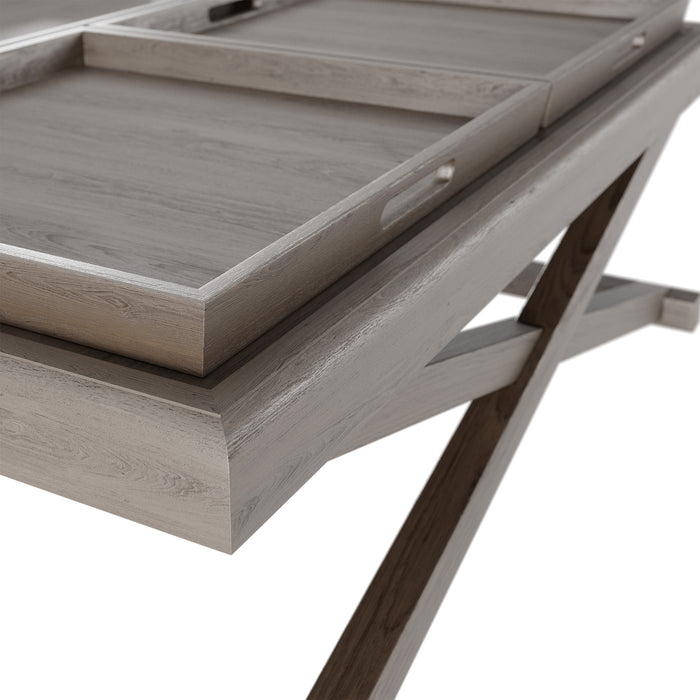 Bentley Coffee Table | Grey Aged Oak with 3 Removable Trays