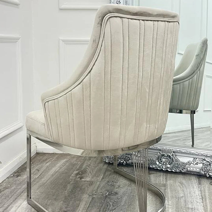 Chelmsford Velvet Dining Chair - Silver Frame